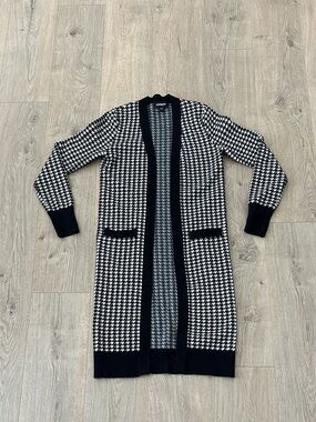 Express Black & White Open Cardigan